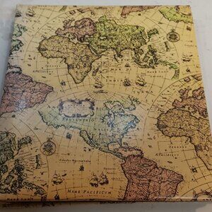 Vintage World Map Photo Album Binder - Hold over 216 4x6 Photos
